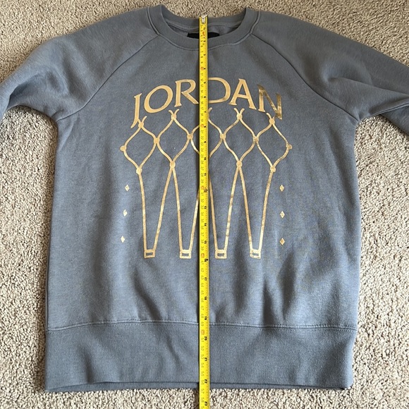 Jordan Jumpman Gray and Gold Basketball Net Graphic Sweatshirt Sz M 10 - 12 NWT - Picture 12 of 13